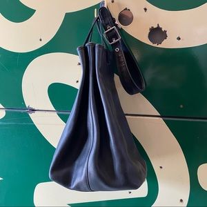 Coach Legacy 9166 Black Leather Drawstring Bucket Bag